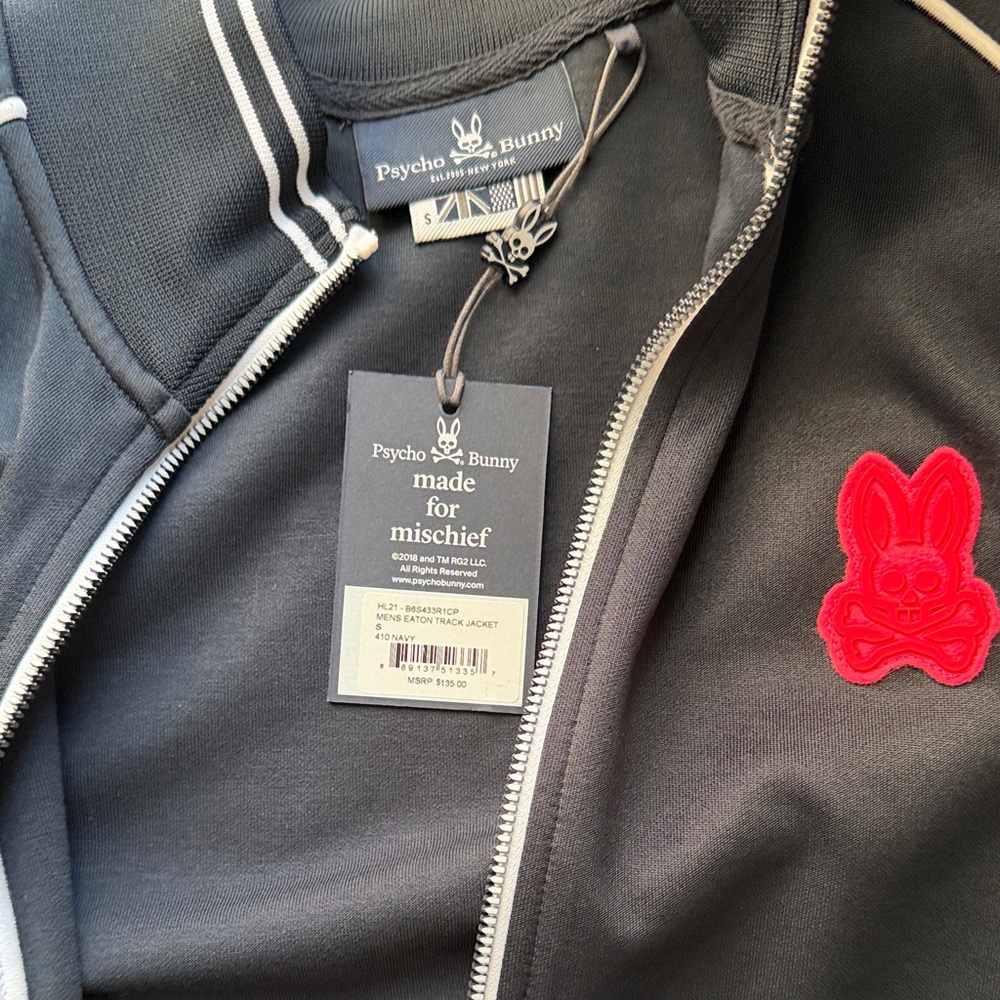Psycho Bunny Black Jacket with Red Logo